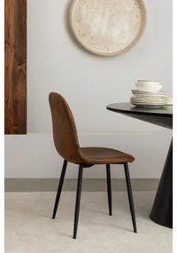 Set Van 2 Eetkamerstoelen In Glamm Kunstleer Koffie Vintage & Zwart - Sklum