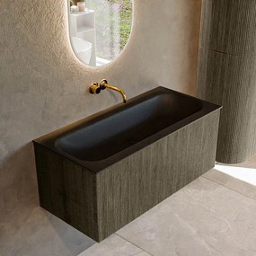 Mondiaz Kurve 100cm badmeubel shadow met 1 lade en wastafel big medium midden zonder kraangat urban