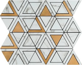 Zelfklevende Mozaïektegels Metaal | Driehoek Goud | 28,7×33,1 cm | Keuken, Bad &amp; WC