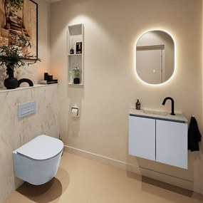 Mondiaz Ture DLux toiletmeubel 60cm clay met wastafel opalo midden met kraangat