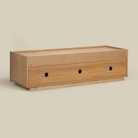 Tv-meubel Eiken Met Stoffen Deuren 150 Cm - 150x40x40cm.