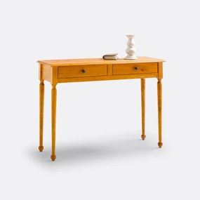 Wandtafel met 2 laden, massief grenen en MDF