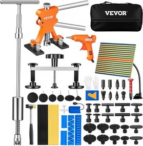 VEVOR 69-delige brug-deuktrekker schuifhamer deukreparatieset, inclusief 20 treklipjes en 6 brug-treklipjes, deukverwijderingsgereedschap voor auto's, wasmachines, enz.