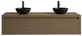 Gliss Design Ares badmeubel 120cm corn silk met zwarte waskommen