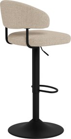 Mazzoni IRIS Beige (stof Basel 24)/zwarte poot - GESTOFFEERDE BARKRUK VOOR KEUKEN/BAR