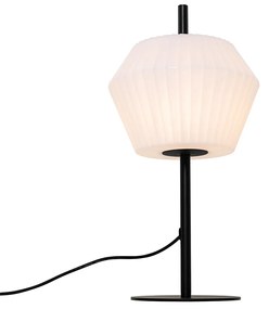 Moderne buiten tafellamp zwart met witte kap IP44 - Robbert