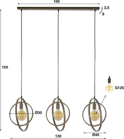 Eettafel Hanglamp Cirkels Beige
