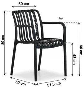 Tuinstoel stapelbaar Kunststof Grijs-antraciet Lifestyle Garden Furniture Alano