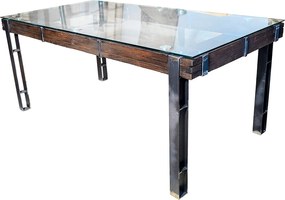 CHYRKA® Eettafel LL woonkamertafel LEMBERG Loft Vintage Bar Industrieel Design Handgemaakt hout metaal glas