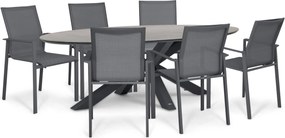 Tuinset 6 personen 240 cm Aluminium Grijs Lifestyle Garden Furniture Timo/Lunea