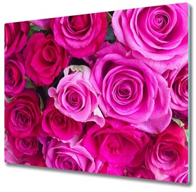 snijplank van glas Een boeket roze rozen 60x52cm
