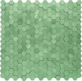 Zelfklevende Mozaïektegels Metaal | Mini Hexagon 3D Pastelgroen | 29,8×30,7 cm | Keuken, Bad &amp; WC