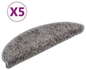vidaXL Trapmatten 5 st 56x20 cm grijs