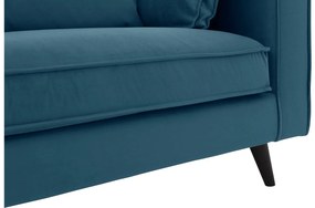 Goossens Bank Suite blauw, stof, 2-zits, elegant chic met ligelement links