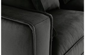 Goossens Bank Suite zwart, stof, 3-zits, elegant chic