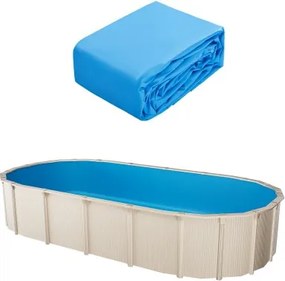 VEVOR Ovale zwembadliner, 610x375x147 cm, binnenvoering, vervangende voering, binnenbekleding, zwembadbekleding, overlappingsvoering van vinyl in standaarddikte, voor bovengrondse zwembaden met 132 cm hoge wanden, effen kleur