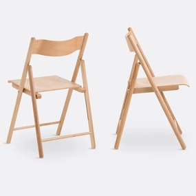 Set van 2 klapstoelen van beukenhout en gefineerd hout, Panni