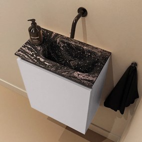 Mondiaz Ture DLux toiletmeubel 40cm cale met wastafel lava rechts zonder kraangat