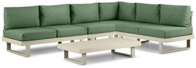 Hoek loungeset 6 personen Aluminium Taupe Lifestyle Garden Furniture Lorenzo