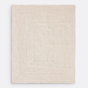 Rechthoekig vloerkleed in gebleekte jute, Aftas