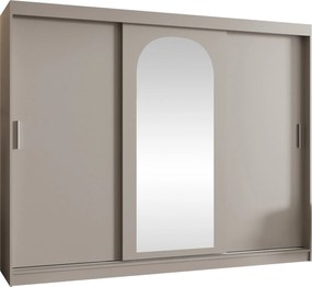 Kledingkast Hartford 497, Kasjmier, 200x250x62cm, 213 kg, Kledingkast deuren: Schuivend, Aantal planken: 9, Aantal planken: 9