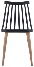 vidaXL Eetkamerstoelen 4 st kunststof staal zwart