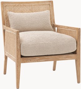 Gestoffeerde armstoel Nagoya met essenhouten frame