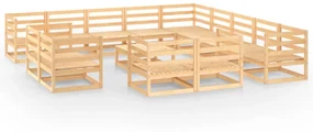 vidaXL 14-delige Loungeset massief grenenhout