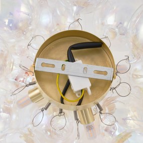 Design plafondlamp messing met regenboog glas 4-lichts - Uvas