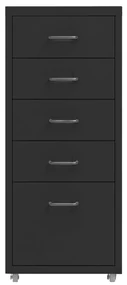 vidaXL Ladeblok verrijdbaar 28x41x69 cm metaal zwart