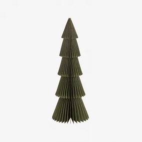 Pak Van 3 Jesper Papieren Kerstbomen ↑29,5 Cm & Groen Pesto Met Gouden Rand - Sklum