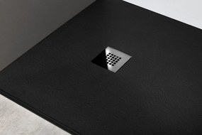 Gelco Mitia rechthoekige douchebak stone-look 120x70cm zwart