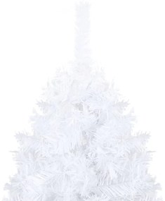 vidaXL Kunstkerstboom met LED's en kerstballen 210 cm PVC wit