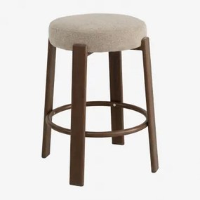 Hoge Kruk Van Chenillestof En Ijzer Jolie Donkerbruin Hout & ↑75 Cm & Chenille Tarwebruin - Sklum