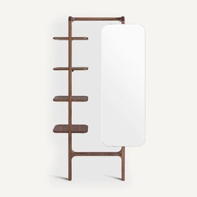 Vestiairespiegel, massief notenhout H189 cm, Malea
