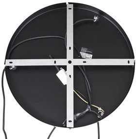 Japandi hanglamp zwart en goud met beige kap 3-lichts - Pluni