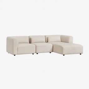 Rechtsmodulaire Chaise Longue Bank Van 3 Delen Fogler Corduroy Linnen Beige - Sklum