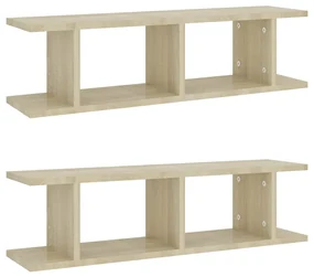 vidaXL Wandschappen 2 st 78x18x20 cm spaanplaat sonoma eikenkleurig