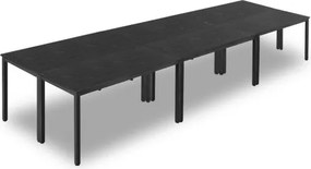 VEVOR Conferentietafel, Vergadertafel voor 16 personen, Set van 6, 140 x 60 cm (per stuk), Rechthoekig combinatiebureau, Vergadertafel, Multifunctionele tafel, Tafel met metalen poten voor kantoor, Vergaderruimte