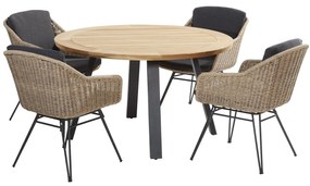 Bohemian Ambassador dining tuinset 130øx85 cm rond 5 delig 4 Seasons Outdoor