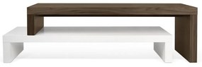 TemaHome Cliff Verstelbaar Tv-meubel Wit Met Walnoot - 125x38x20cm.