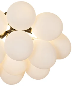Smart plafondlamp zwart met opaal glas 4-lichts incl. 4 Wifi G9 - Uvas Design G9 bol / globe / rond rond Binnenverlichting Lamp
