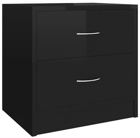 vidaXL Nachtkastje 40x30x40 cm spaanplaat hoogglans zwart