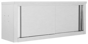 vidaXL Keukenwandkast met schuifdeuren 120x40x50 cm roestvrij staal