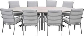 Garden Impressions Senja tuinset 9-delig valley sand - Tulli tuintafel 280x140 cm - light teak vironwood