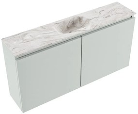 Mondiaz Ture DLux toiletmeubel 100cm greey met wastafel glace midden zonder kraangat