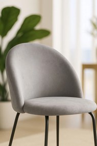 Set 4 Black Dalnia Fluwelen Stoelen