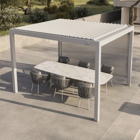 SUNS Luxe Gazebo overkapping elektrische shutters en verlichting camel sand