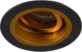 Smart inbouwspot zwart met goud kantelbaar incl. Wifi GU10 - Chuck