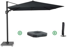 Platinum Challenger zweefparasol 3x3m T2 premium (incl. voet + hoes) jet black